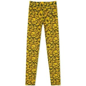 Ganni Yellow Floral Leggings